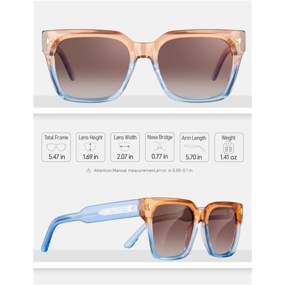 ☘️ Polarized  Sunglasses for Women: UV Protection Womens and Mens Square Shades main image 4
